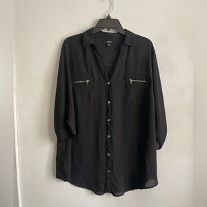 Alyx Black Collared Shirt with Tag Detail